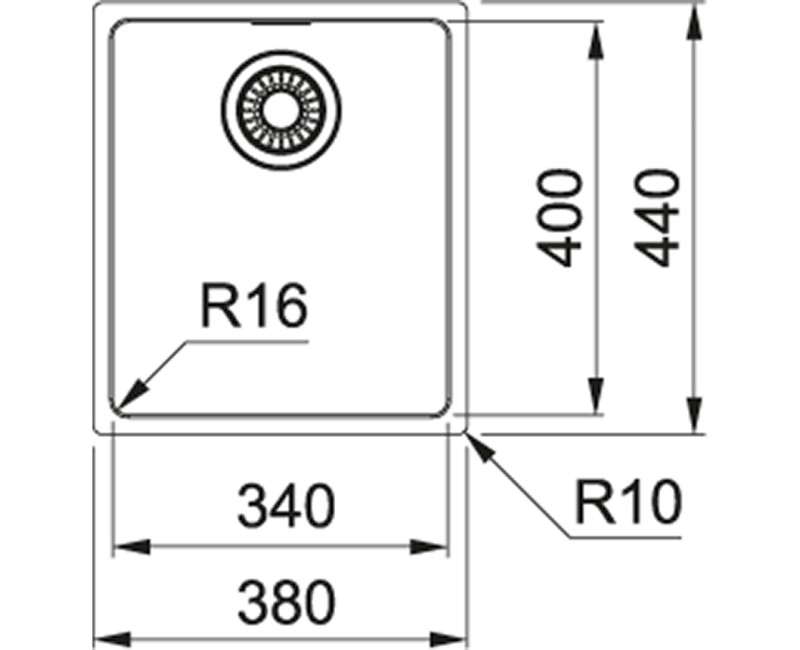 FRANKE Кухонная мойка под столешницу MARIS 38x44 см, MRX 110-34