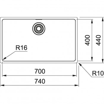 FRANKE Кухонная мойка под столешницу MARIS 74x44 см, MRX 110-70