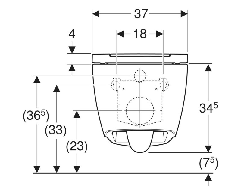 Geberit ONE Rimless Piekaramais WC pods ar Soft Close vāku, TurboFlush