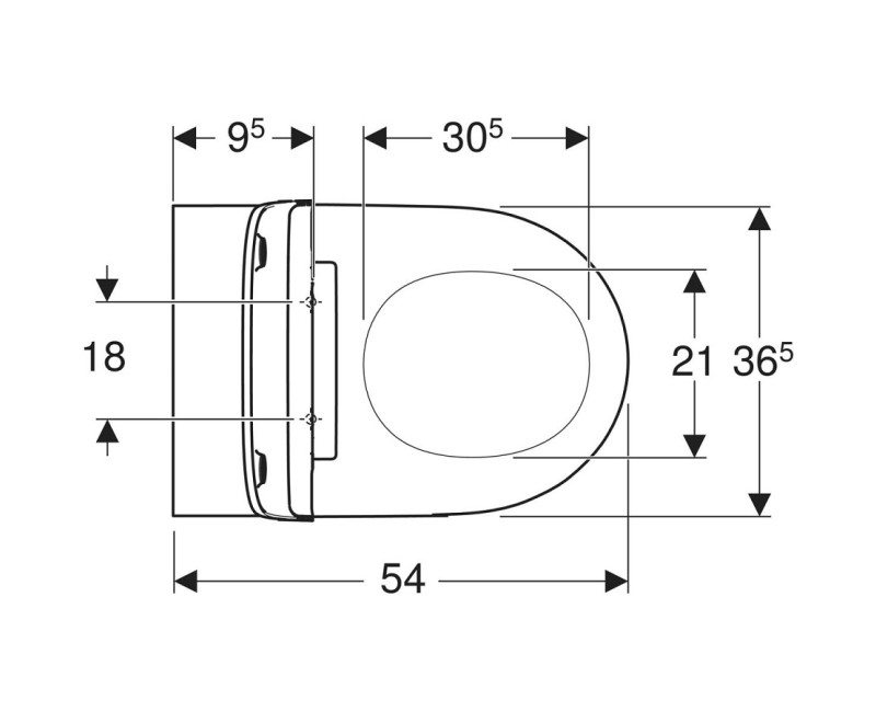 Geberit ONE Rimless Piekaramais WC pods ar Soft Close vāku, TurboFlush