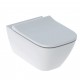 Geberit SMYLE Square Rimfree Piekaramais WC pods ar Soft Close vāku, balts Geberit SMYLE Square Rimfree Piekaramais WC pods ar Soft Close vāku, balts
