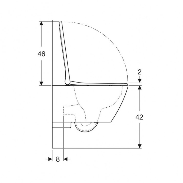 Geberit SMYLE Square Rimfree Piekaramais WC pods ar Soft Close vāku, balts Geberit SMYLE Square Rimfree Piekaramais WC pods ar Soft Close vāku, balts