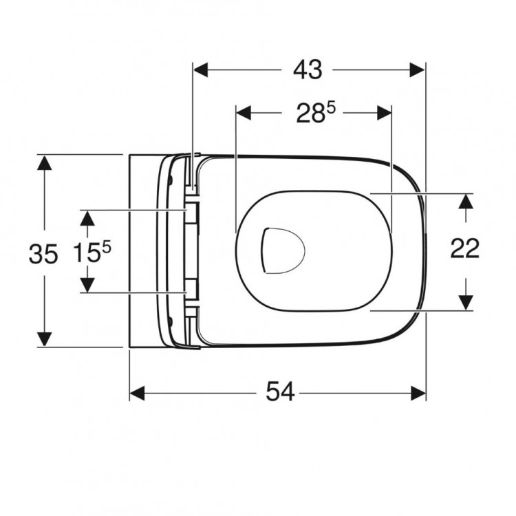 Geberit SMYLE Square Rimfree Piekaramais WC pods ar Soft Close vāku, balts Geberit SMYLE Square Rimfree Piekaramais WC pods ar Soft Close vāku, balts