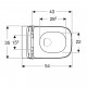 Geberit SMYLE Square Rimfree Piekaramais WC pods ar Soft Close vāku, balts Geberit SMYLE Square Rimfree Piekaramais WC pods ar Soft Close vāku, balts