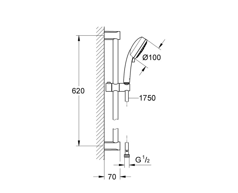 GROHE TEMPESTA Cosmopolitan 100 Dušas komplekts 4 režīmi, 27580002