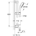 GROHE TEMPESTA Cosmopolitan 100 ﻿Душевой гарнитур 2 режима, 27928002