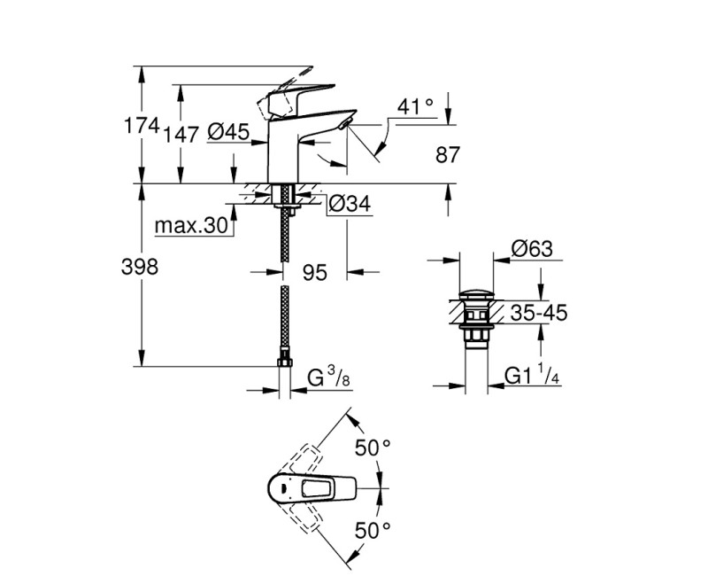 Grohe BauLoop New Смеситель для умывальника, 23789001