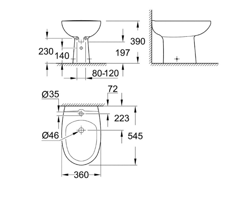 Grohe Bau Ceramic Биде, 39432000