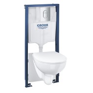 Montāžas rāmja komplekts Grohe pods ar SC vāku BauCeramic Rimless, rāmis h=1130 mm, taustiņš Arena Cosmo hroms, stiprin