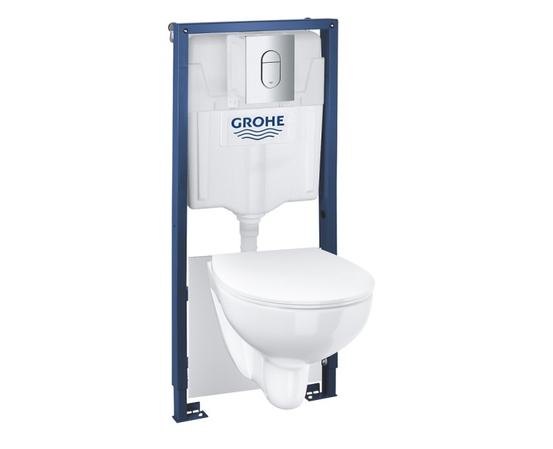 Komplekts Grohe Bau Rimless WC+vāks+rāmis Rapid SL+poga, 39902000