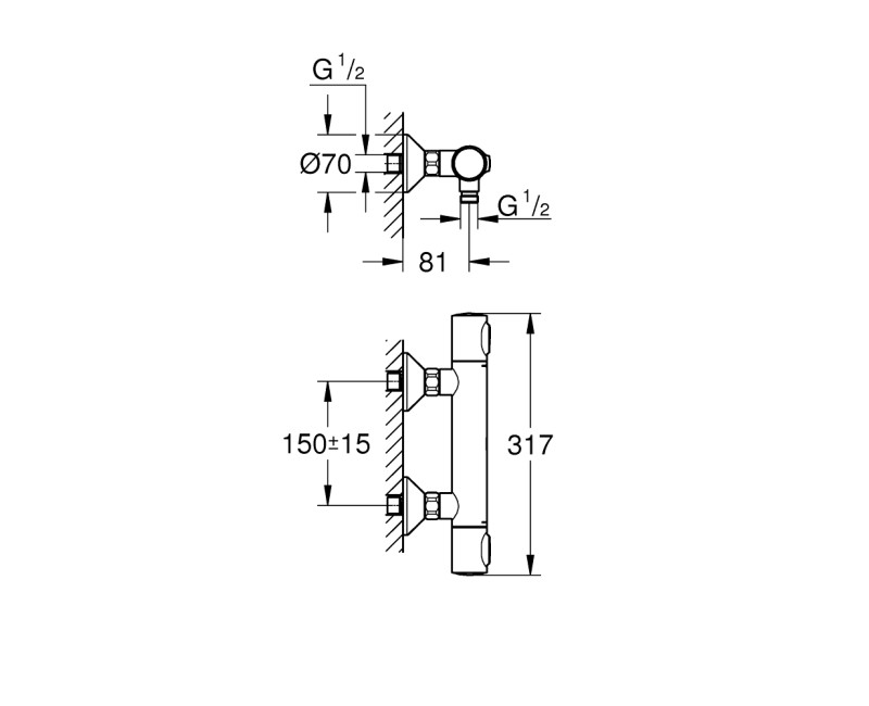 Grohe GROHTHERM 500 Dušas termostats, 34793000