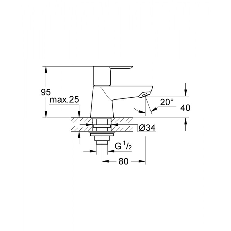 Grohe BauLoop Krāns vienam ūdenim Grohe BauLoop Krāns vienam ūdenim
