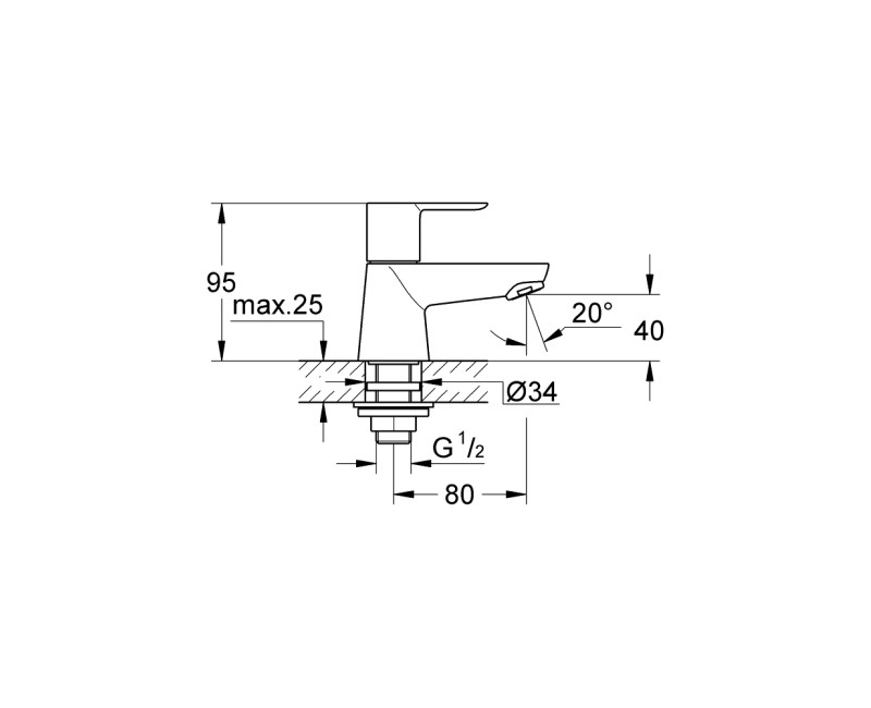 Grohe BauLoop Krāns vienam ūdenim