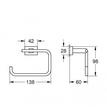 Grohe Essentials Cube Tualetes papīra turētājs, hroms