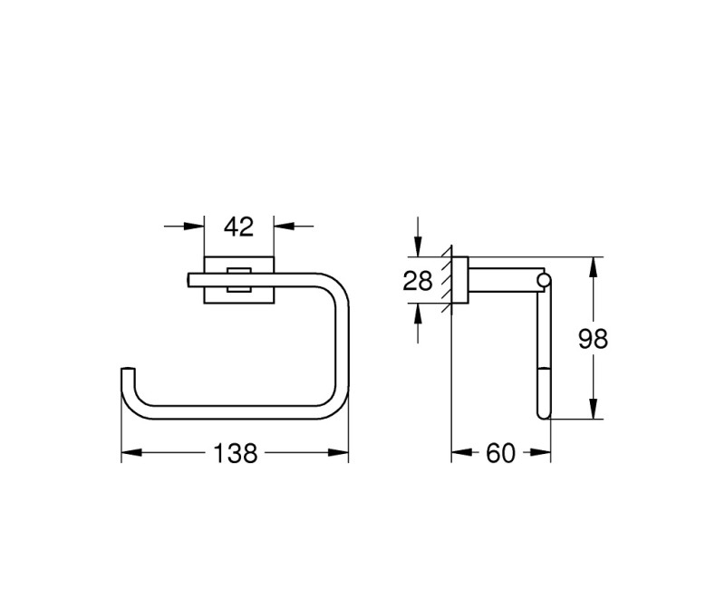 Grohe Essentials Cube Держатель туалетной бумаги, хром
