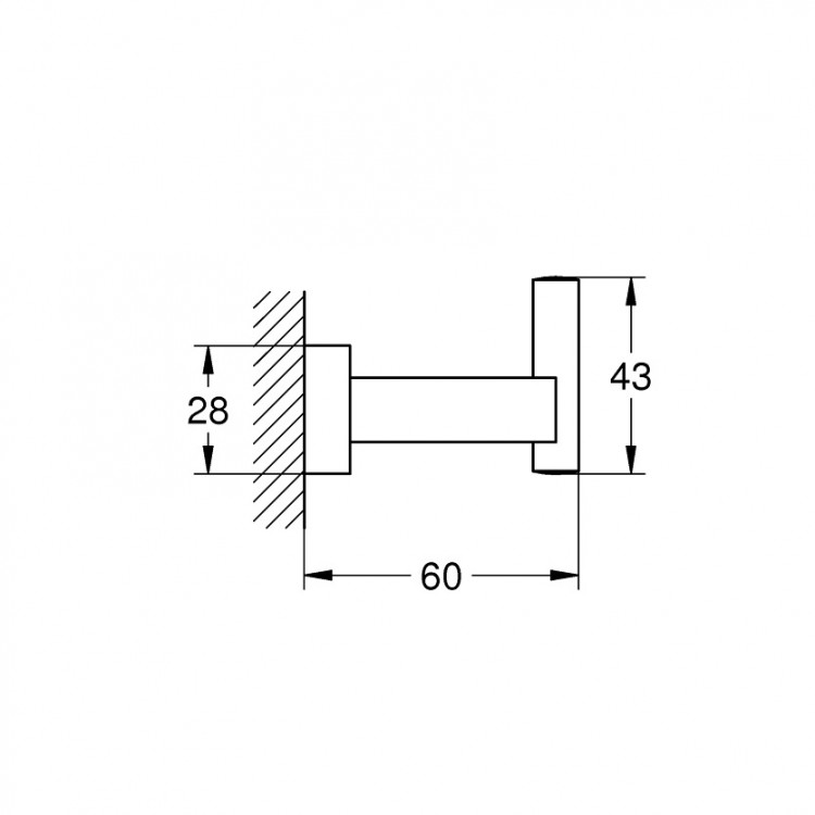 Grohe Essentials Cube Крючок, хром Grohe Essentials Cube Крючок, хром