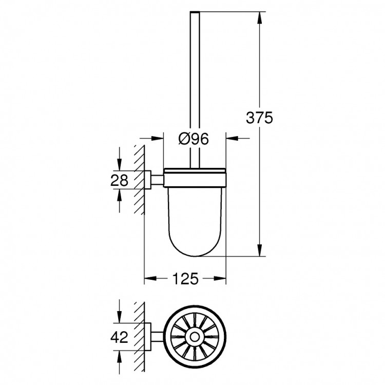 Grohe Essentials Cube Гарнитур с ершиком, хром Grohe Essentials Cube Гарнитур с ершиком, хром