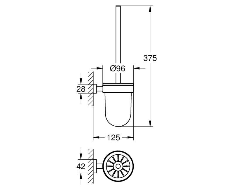 Grohe Essentials Cube Гарнитур с ершиком, хром