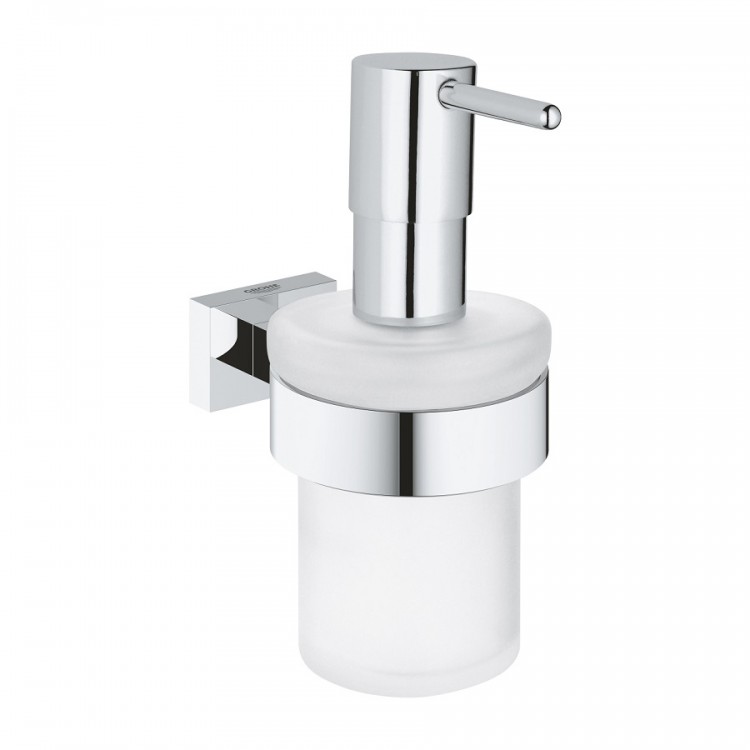 Grohe Essentials Cube Šķidro ziepju dozators ar turētāju, hroms