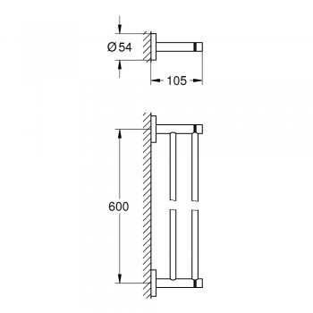 Grohe Essentials Dubultais dvieļu turētājs 60 cm, hroms