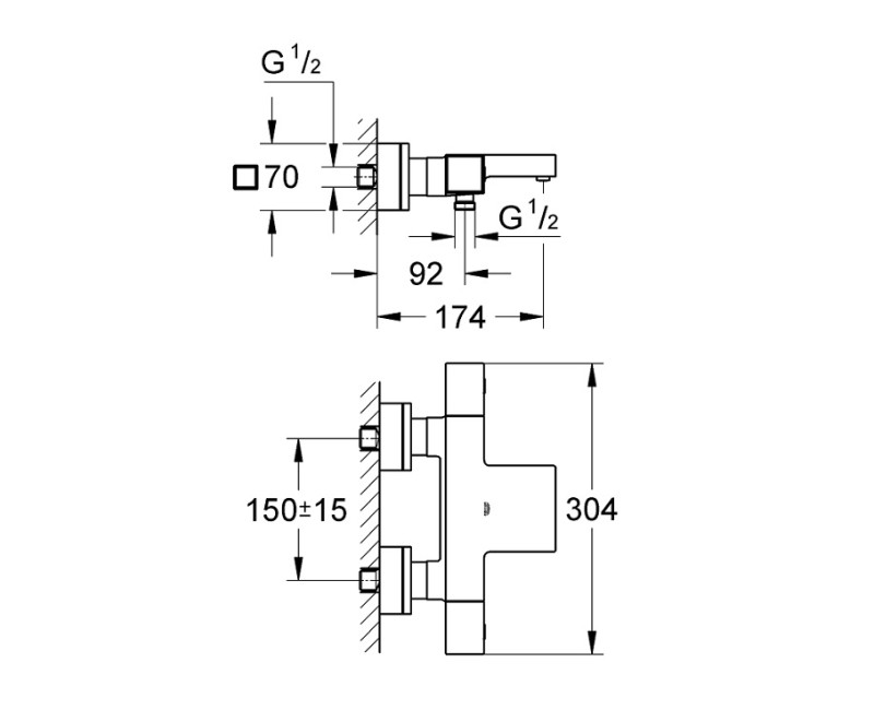 Grohe GROHTHERM Cube Термостат для ванны/душа, хром