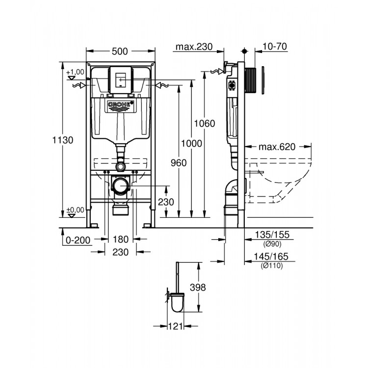 Grohe Komplekts-WC rāmis+taustiņš Cosmo+tualetes birste+Grohe fresh, 39000000 Grohe Komplekts-WC rāmis+taustiņš Cosmo+tualetes birste+Grohe fresh, 39000000
