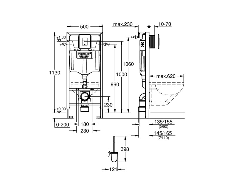 Grohe Система инсталляции 6 в 1 Grohe Rapid SL , 39000000