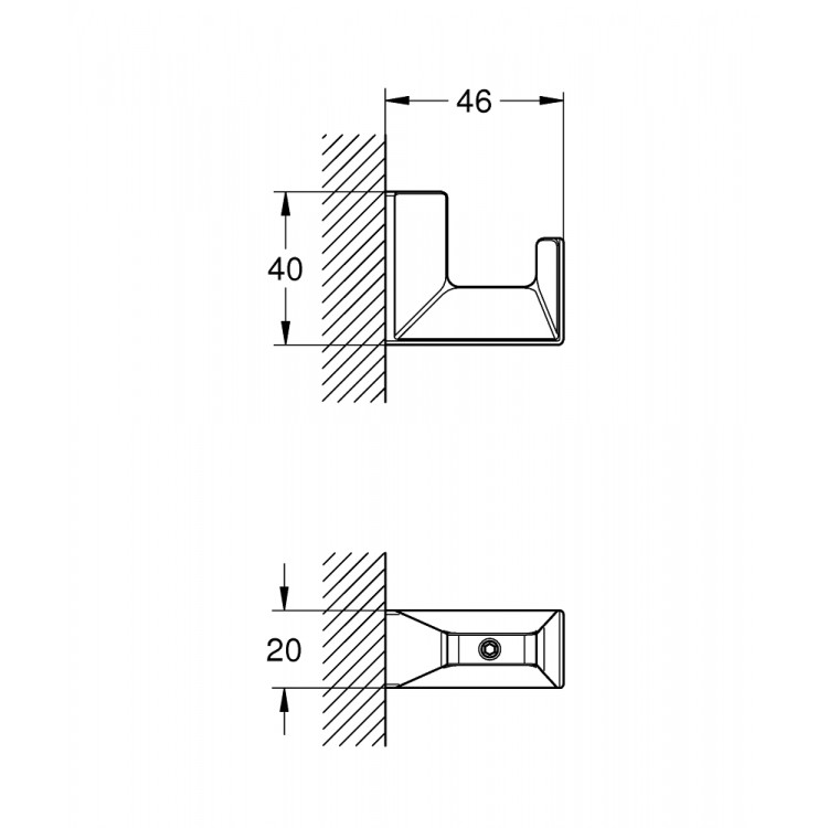 Grohe Selection Cube Крючок, хром Grohe Selection Cube Крючок, хром