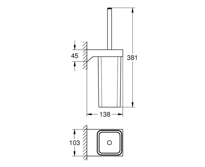 Grohe Selection Cube Гарнитур с ершиком, хром