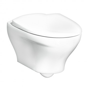 Piekaramais tualetes pods Gustavsberg Estetic 8330 sienas WC ar SoftClose vāku, CeramicPlus, Hygienic Flush, balts