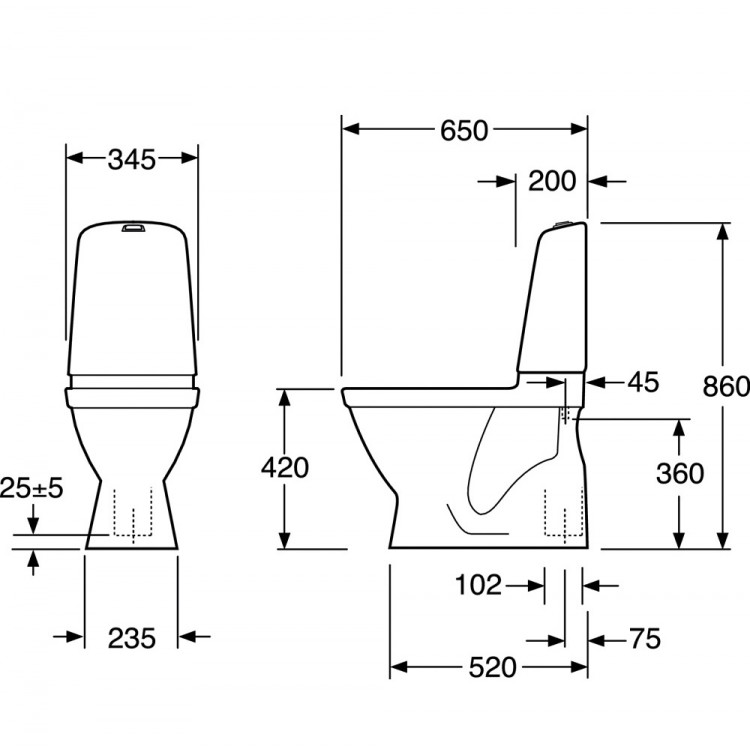 Gustavsberg Nautic 1500 Ceramic Plus WC ar soft Close vāku GB1115002R1331G Gustavsberg Nautic 1500 Ceramic Plus WC ar soft Close vāku GB1115002R1331G