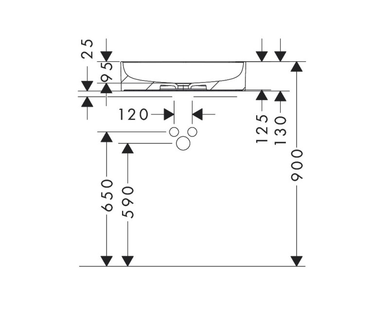 Hansgrohe Xuniva D Uzliekamā izlietne 55x40cm, 60165450