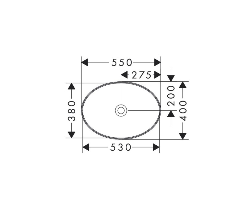 Hansgrohe Xuniva D Uzliekamā izlietne 55x40cm, 60165450