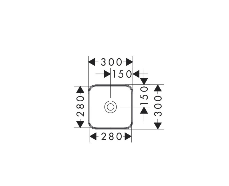 Hansgrohe Xuniva Q Нaкладная раковина 30x30см, 60167450