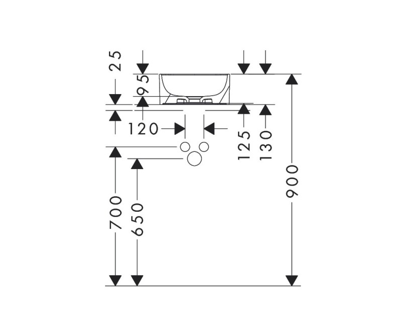 Hansgrohe Xuniva Q Нaкладная раковина 30x30см, 60167450