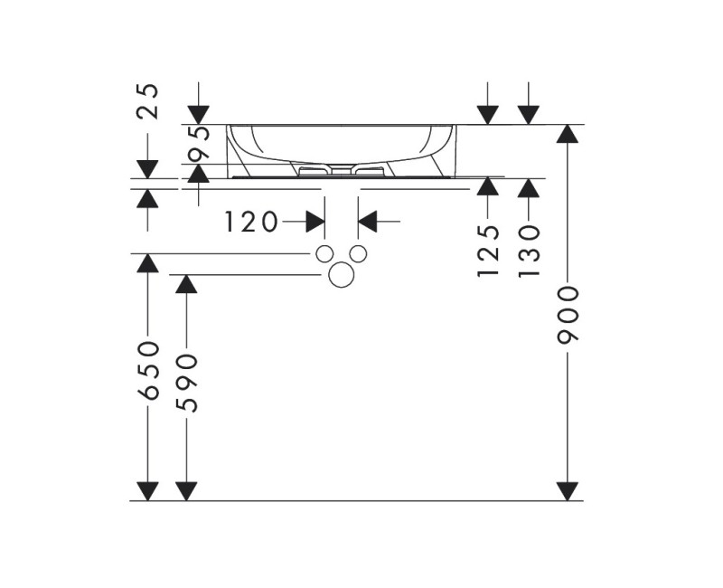 Hansgrohe Xuniva Q Uzliekamā izlietne 55x40cm, 60168450