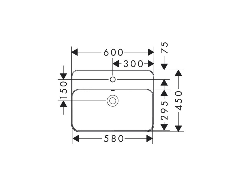 Hansgrohe Xuniva Q Uzliekamā izlietne 60x45cm, 60172450