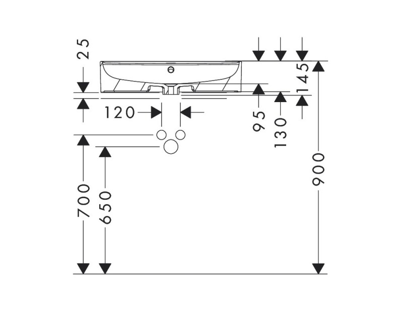 Hansgrohe Xuniva Q Uzliekamā izlietne 60x45cm, 60172450