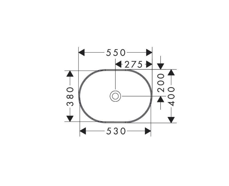 Hansgrohe Xuniva U Uzliekamā izlietne 55x40cm, 60166450