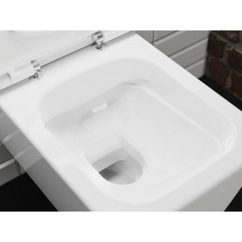Подвесной унитаз Hansgrohe  Rimfree EluPura Q WC Set 540 AquaFall Flush, HygieneEffect Q с крышкой Soft Close 62023450 Белый