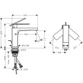 Hansgrohe Tecturis E 110 Izlietnes jaucējkrāns ar pop-up noteces aizvaru, hroms
