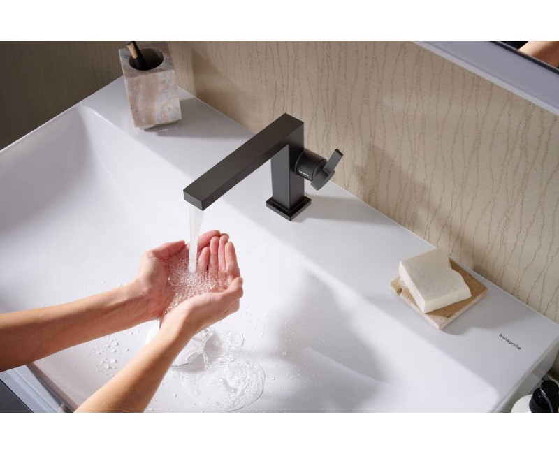 Hansgrohe Tecturis E 110 CoolStart Смеситель для умывальника со сливным клапаном Push-Open, матовая бронза