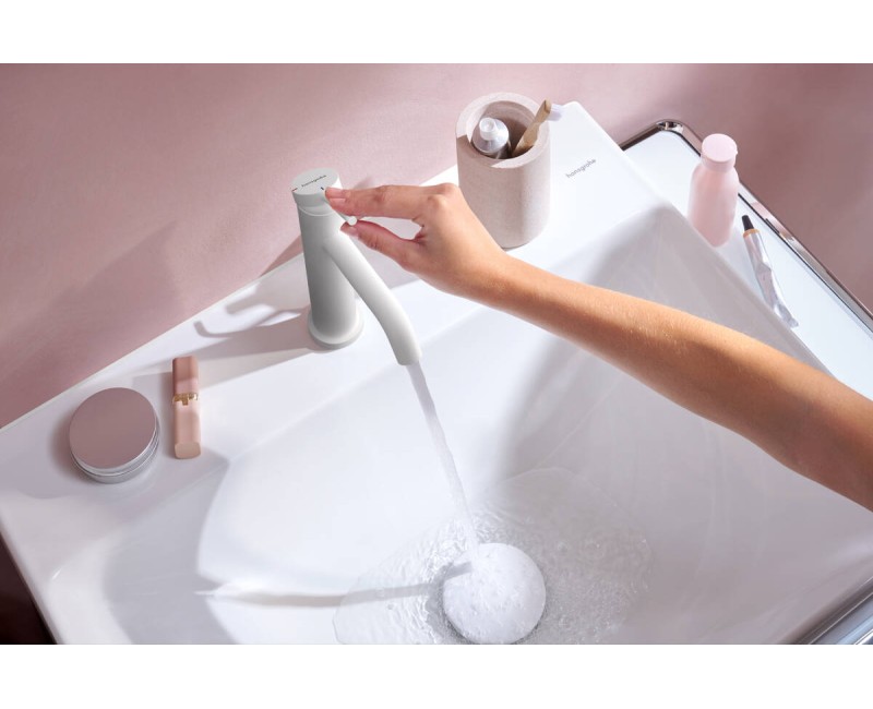 Hansgrohe Tecturis S 110 CoolStart Смеситель для умывальника со сливным клапаном Pop-up, белый матовый