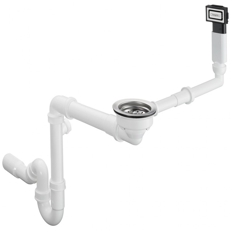 Hansgrohe Сифон для кухонной мойки с переливом и сливом D16-10