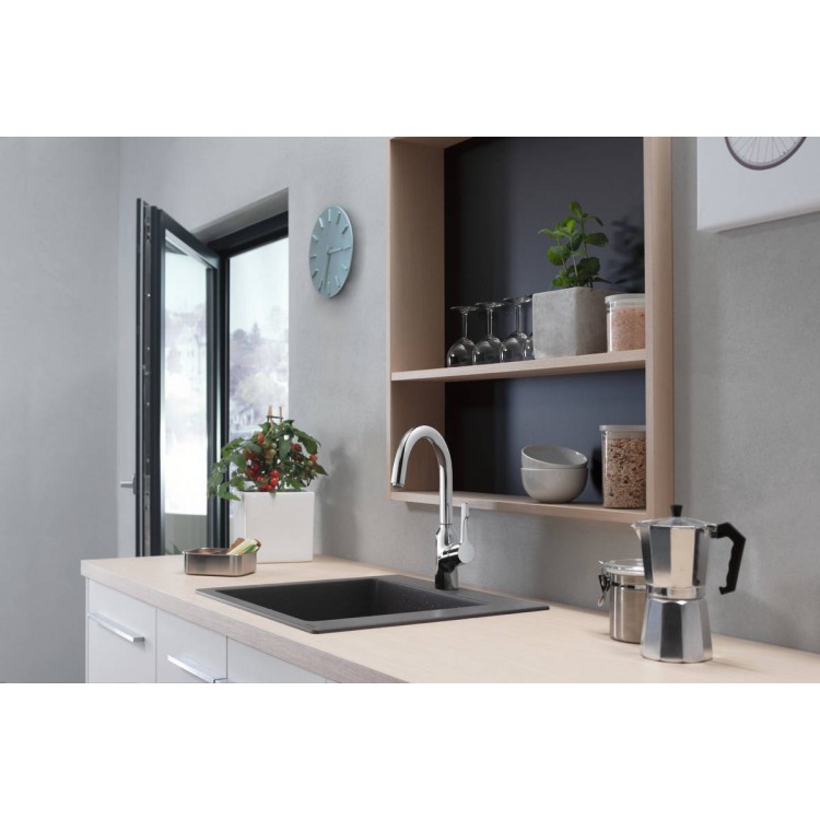 Hansgrohe S510-F450 Virtuves izlietne 56x51cm, stone grey