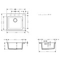 Hansgrohe S510-F450 Кухонная мойка 56х51см, graphite black