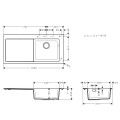Hansgrohe S5140-F450 Кухонная мойка 105х51см, concrete grey L