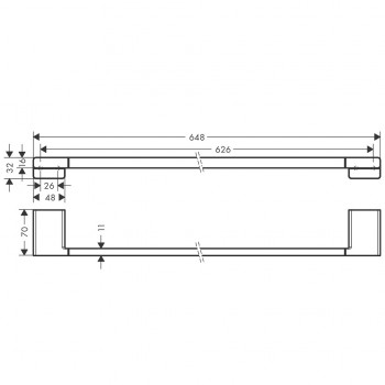 Hansgrohe AddStoris Dvieļu turētājs 65 cm, balts matēts