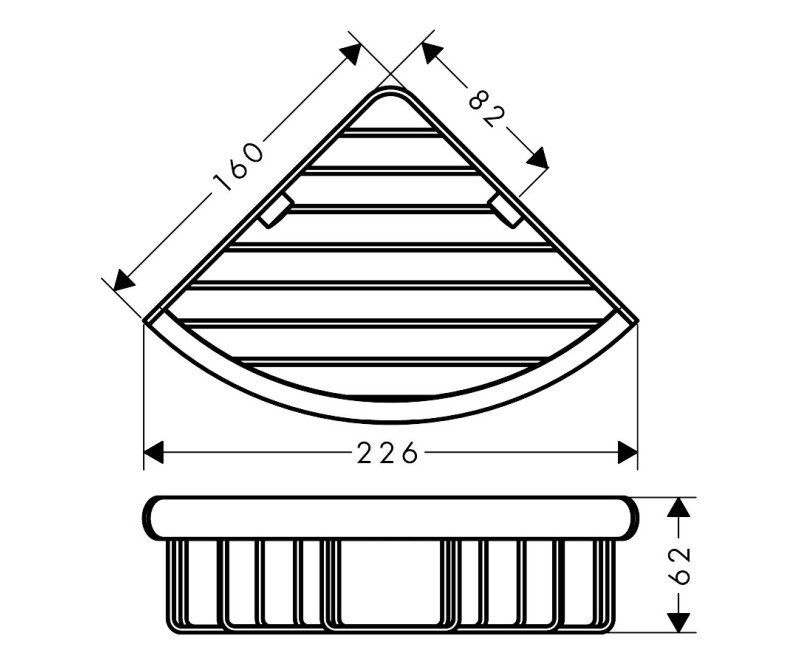 Hansgrohe Logis Universal Углавая корзина 226x160мм, хром