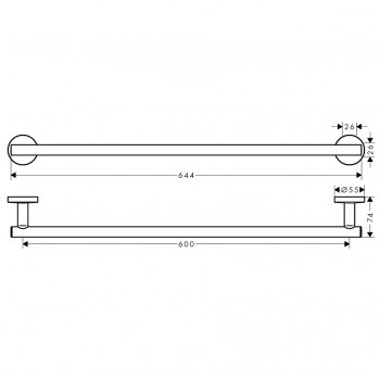 Hansgrohe Logis Universal Dvieļu turētājs 60 cm, hroms